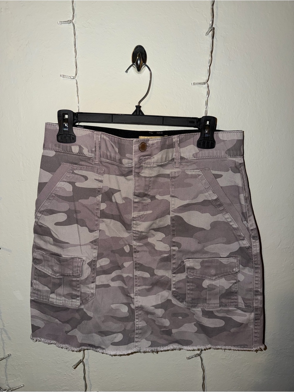 Democracy purple Camo Cargo Mini Skirt